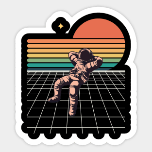 Astronaut Retro Sticker